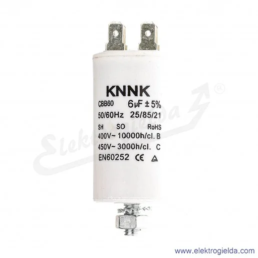 Kondensator rozruchowy 6 uF 450V wyjście konektorowe Kondensator rozruchowy 6 uF 450V wyjście konektorowe