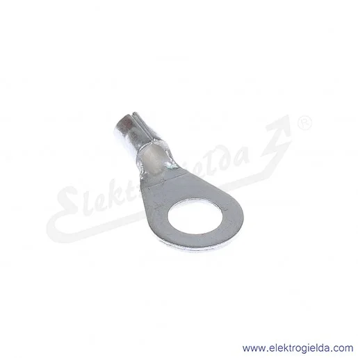 Końcówka oczkowa 2,5/5 wykonana z blachy miedzianej cynowanej galwanicznie Końcówka oczkowa 2,5/5 wykonana z blachy miedzianej cynowanej galwanicznie