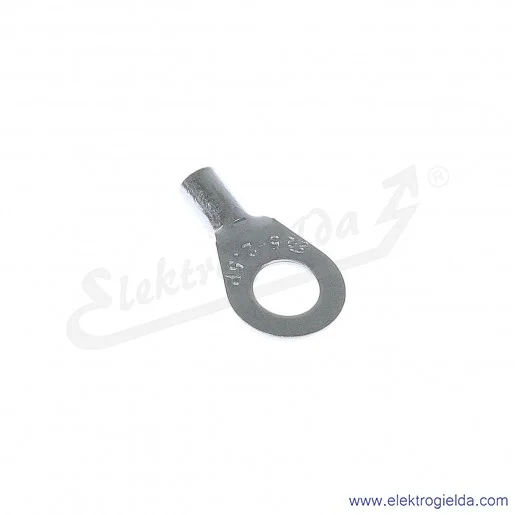 Końcówka oczkowa 2,5/5 wykonana z blachy miedzianej cynowanej galwanicznie Końcówka oczkowa 2,5/5 wykonana z blachy miedzianej cynowanej galwanicznie