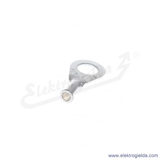 Końcówka oczkowa 2,5/5 wykonana z blachy miedzianej cynowanej galwanicznie Końcówka oczkowa 2,5/5 wykonana z blachy miedzianej cynowanej galwanicznie