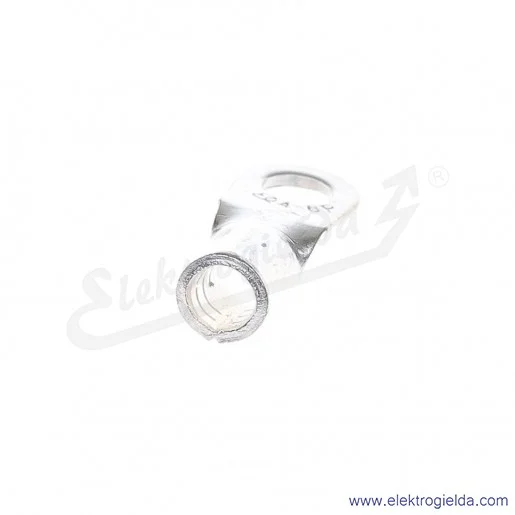 Końcówka oczkowa 6/4 wykonana z blachy miedzianej cynowanej galwanicznie Końcówka oczkowa 6/4 wykonana z blachy miedzianej cynowanej galwanicznie