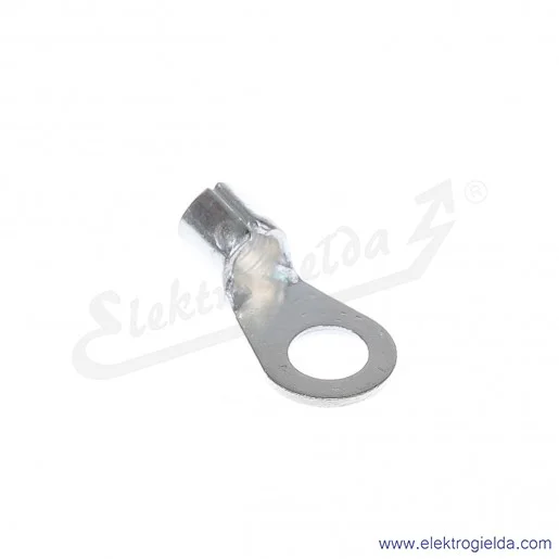 Końcówka oczkowa 6/5 wykonana z blachy miedzianej cynowanej galwanicznie Końcówka oczkowa 6/5 wykonana z blachy miedzianej cynowanej galwanicznie