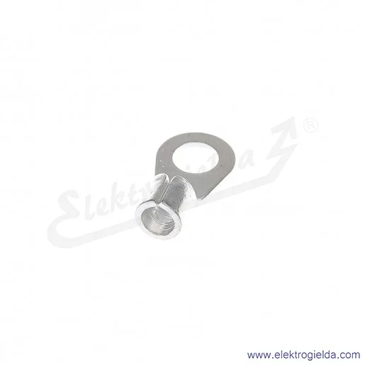 Końcówka oczkowa 6/5 wykonana z blachy miedzianej cynowanej galwanicznie Końcówka oczkowa 6/5 wykonana z blachy miedzianej cynowanej galwanicznie
