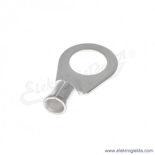 Końcówka oczkowa 6/8 wykonana z blachy miedzianej cynowanej galwanicznie Końcówka oczkowa 6/8 wykonana z blachy miedzianej cynowanej galwanicznie