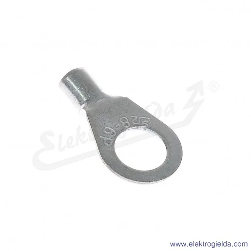 Końcówka oczkowa 6/8 wykonana z blachy miedzianej cynowanej galwanicznie Końcówka oczkowa 6/8 wykonana z blachy miedzianej cynowanej galwanicznie