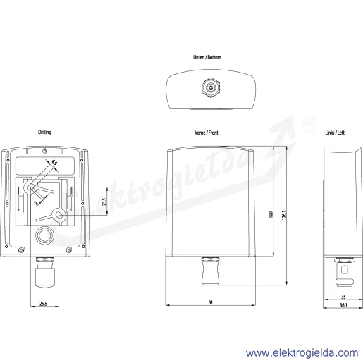Rysunek wymiarowy Rysunek wymiarowy