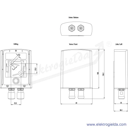 Rysunek wymiarowy Rysunek wymiarowy