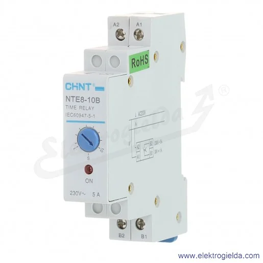 Przekaźnik czasowy 153404, NTE8 B, 0.1-10S, 230VAC, opóźnione załączenie Przekaźnik czasowy 153404, NTE8 B, 0.1-10S, 230VAC, opóźnione załączenie