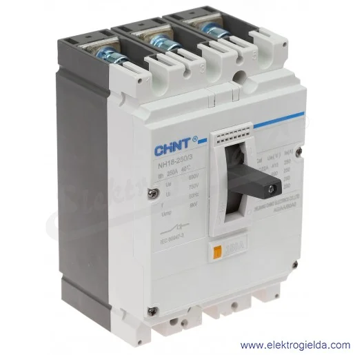 Wyłącznik kompaktowy PL8131, NH18-250A, 3P, w wersji rozłącznikowej - bez wyzwalacza Wyłącznik kompaktowy PL8131, NH18-250A, 3P, w wersji rozłącznikowej - bez wyzwalacza