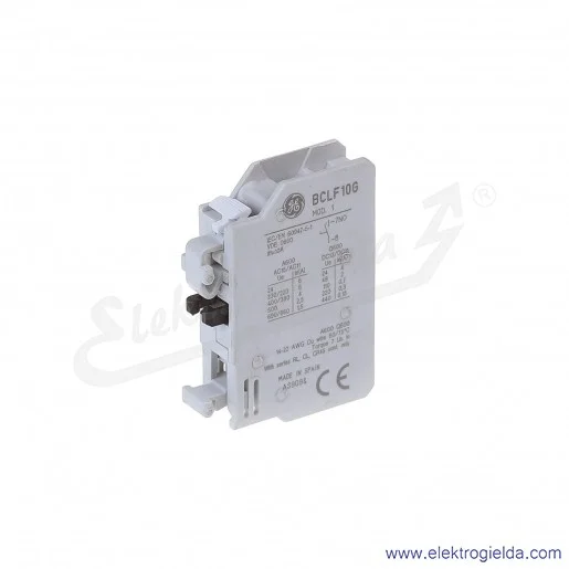 Blok styków pomocniczych BCLF10G czołowe 1NO opóźnione załączenie Blok styków pomocniczych BCLF10G czołowe 1NO opóźnione załączenie