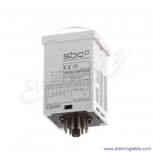 Przekaźnik czasowy KOP260F0MWVAN00, 24...230VDC/AC, 6 funkcji czasowych, wielozakresowy (0.01s...10h – w 12 podzakresach) Przekaźnik czasowy KOP260F0MWVAN00, 24...230VDC/AC, 6 funkcji czasowych, wielozakresowy (0.01s...10h – w 12 podzakresach)