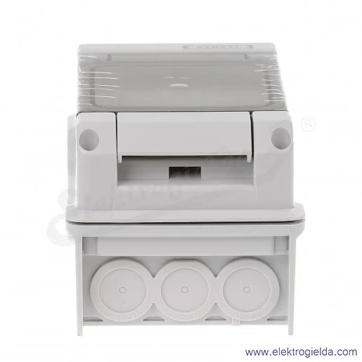 Rozdzielnica KV 1503 natynkowa, 1x3 moduły, IP 54, z zaciskami bezśrubowymi Fixconnect Rozdzielnica KV 1503 natynkowa, 1x3 moduły, IP 54, z zaciskami bezśrubowymi Fixconnect