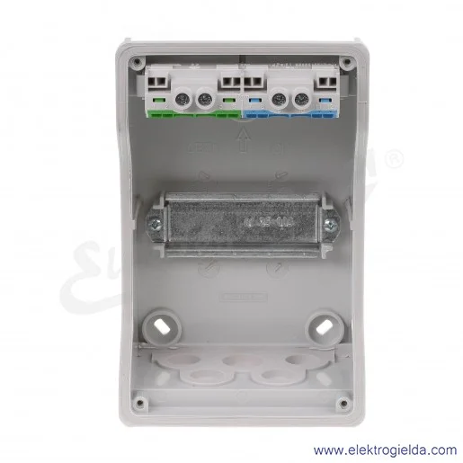 Rozdzielnica KV 1504 natynkowa, 1x4 moduły, IP 54, z zaciskami bezśrubowymi Fixconnect Rozdzielnica KV 1504 natynkowa, 1x4 moduły, IP 54, z zaciskami bezśrubowymi Fixconnect