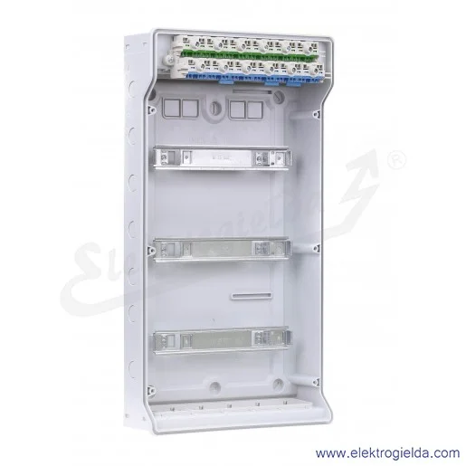 Rozdzielnica KV 3536 natynkowa, 3x12 modułów, IP 54, z zaciskami bezśrubowymi Fixconnect Rozdzielnica KV 3536 natynkowa, 3x12 modułów, IP 54, z zaciskami bezśrubowymi Fixconnect