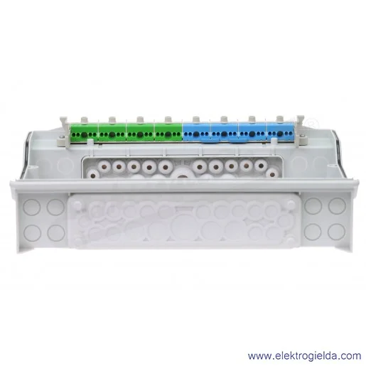Rozdzielnica KV 9118 natynkowa, 1x18 modułów, IP 65, z zaciskami bezśrubowymi Fixconnect Rozdzielnica KV 9118 natynkowa, 1x18 modułów, IP 65, z zaciskami bezśrubowymi Fixconnect