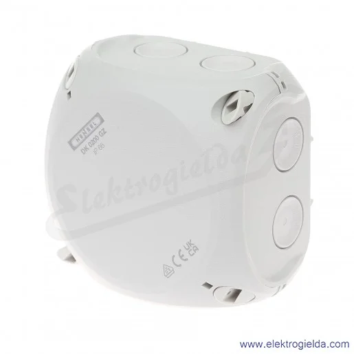 Puszka odgałęźna DK 0200 GZ szara, IP 66, 93x93x62mm, z dławnicami membranowymi, bez zacisków Puszka odgałęźna DK 0200 GZ szara, IP 66, 93x93x62mm, z dławnicami membranowymi, bez zacisków