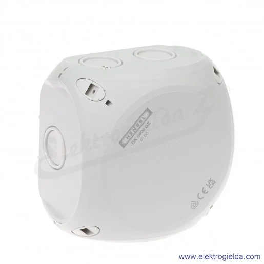 Puszka odgałęźna DK 0400 GZ szara, IP 66, 104x104x70 mm, z dławnicami membranowymi, bez zacisków Puszka odgałęźna DK 0400 GZ szara, IP 66, 104x104x70 mm, z dławnicami membranowymi, bez zacisków