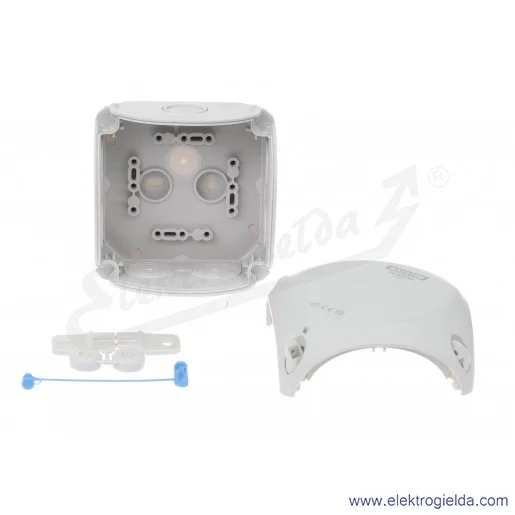 Puszka odgałęźna DK 0400 GZ szara, IP 66, 104x104x70 mm, z dławnicami membranowymi, bez zacisków Puszka odgałęźna DK 0400 GZ szara, IP 66, 104x104x70 mm, z dławnicami membranowymi, bez zacisków