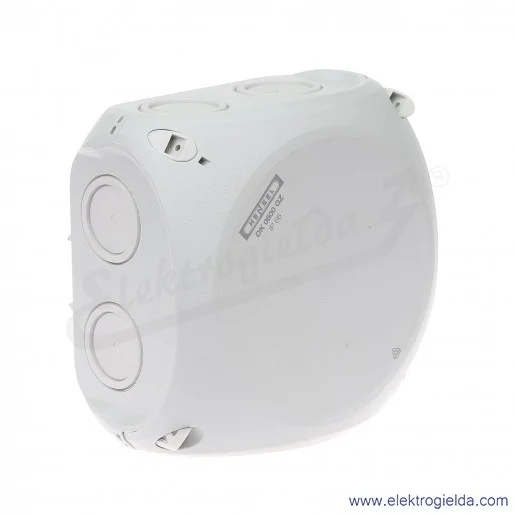 Puszka odgałęźna DK 0600 GZ szara, IP 66, 130x130x77 mm, z dławnicami membranowymi, bez zacisków Puszka odgałęźna DK 0600 GZ szara, IP 66, 130x130x77 mm, z dławnicami membranowymi, bez zacisków