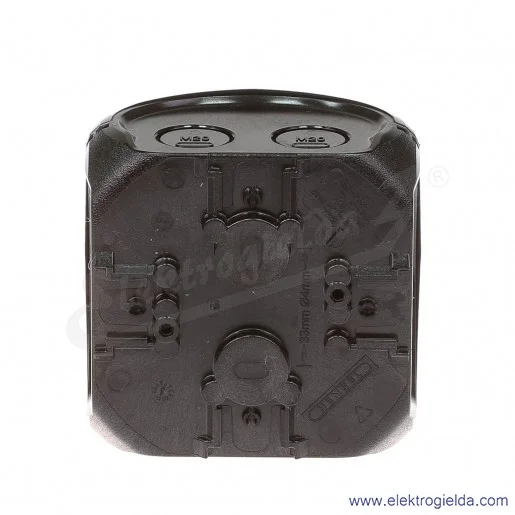 Puszka natynkowa KF 0200 B czarna, IP 66/IP 67, 93x93x62, odgałęźna, bez zacisków Puszka natynkowa KF 0200 B czarna, IP 66/IP 67, 93x93x62, odgałęźna, bez zacisków