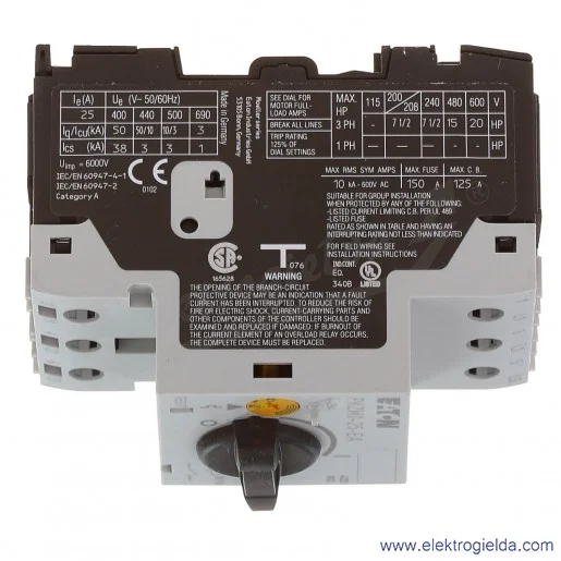 Wyłącznik silnikowy PKZM0-25-EA 3P 12,5kW 20-25A Wyłącznik silnikowy PKZM0-25-EA 3P 12,5kW 20-25A