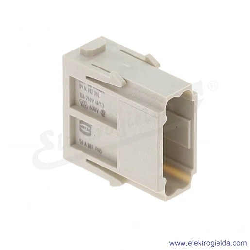 Wkład gniazda 09140123001, Modułu Han, męski 10A/250V, 12pin Wkład gniazda 09140123001, Modułu Han, męski 10A/250V, 12pin