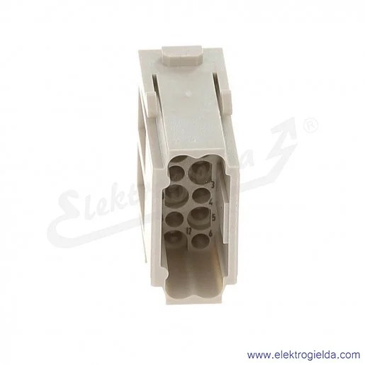 Wkład gniazda 09140123001, Modułu Han, męski 10A/250V, 12pin Wkład gniazda 09140123001, Modułu Han, męski 10A/250V, 12pin