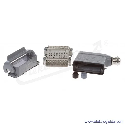 Złącze kompletne 10200160000, HAN-KIT 16A, 16PIN, obudowa wtykowa kątowa, obudowa gniazda pulpitowa Złącze kompletne 10200160000, HAN-KIT 16A, 16PIN, obudowa wtykowa kątowa, obudowa gniazda pulpitowa