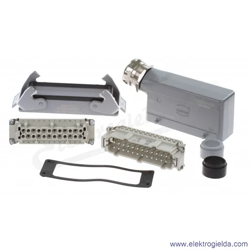 Złącze kompletne 10330240000, HAN-KIT 24B, 24pin, obudowa wtykowa kątowa, obudowa gniazda pulpitowa, z dławikiem, odp. H-BE Złącze kompletne 10330240000, HAN-KIT 24B, 24pin, obudowa wtykowa kątowa, obudowa gniazda pulpitowa, z dławikiem, odp. H-BE