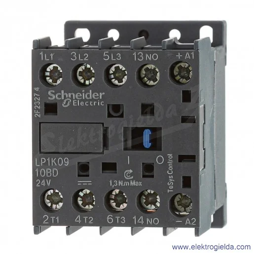 LP1K0910BD 1NO 4kW 20A Uc 24 VDC Stycznik miniaturowy, zaciski śrubowe LP1K0910BD 1NO 4kW 20A Uc 24 VDC Stycznik miniaturowy, zaciski śrubowe