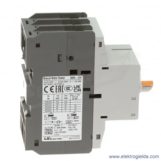 Wyłącznik silnikowy MMS-32H 10A 3P 4kW 6-10A Wyłącznik silnikowy MMS-32H 10A 3P 4kW 6-10A