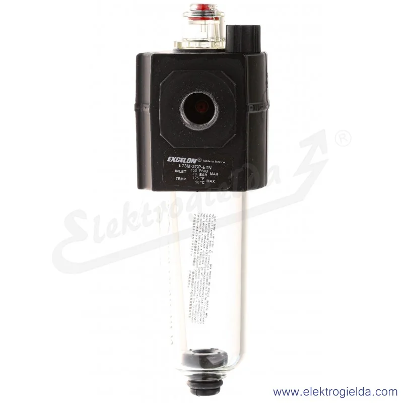 Smarownica mikromgłowa L73M-3GP-ETN, G3/8, 10 Bar, miska 100 ml, punkt początkowy 43.8 l/min, max2280 l/min Smarownica mikromgłowa L73M-3GP-ETN, G3/8, 10 Bar, miska 100 ml, punkt początkowy 43.8 l/min, max2280 l/min