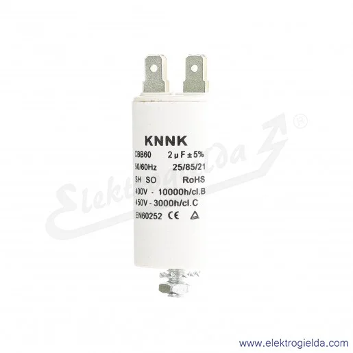 Kondensator rozruchowy 2 uF 450V wyjście konektorowe Kondensator rozruchowy 2 uF 450V wyjście konektorowe