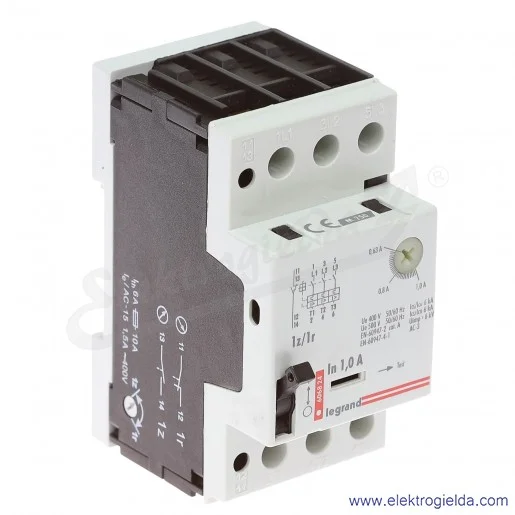 Wyłącznik silnikowy modułowy 606824, M 250 0.63-1A, 1z+1r, prąd zadziałania wyzwalaczy 14A Wyłącznik silnikowy modułowy 606824, M 250 0.63-1A, 1z+1r, prąd zadziałania wyzwalaczy 14A