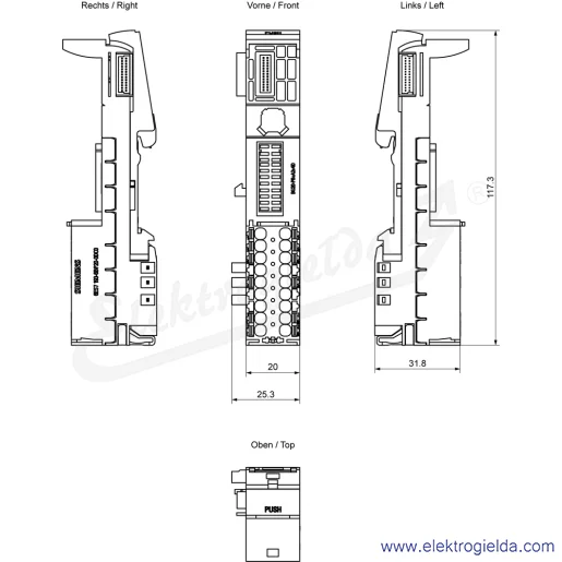 Rysunek wymiarowy Rysunek wymiarowy