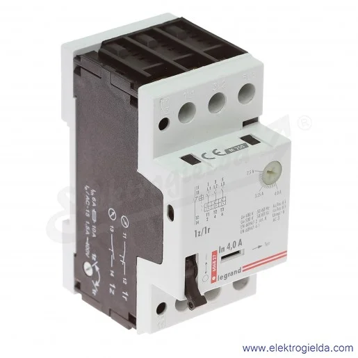 Wyłącznik silnikowy modułowy 606827, M 250 2.5-4 1z+1r, prąd zadziałania wyzwalaczy 56A Wyłącznik silnikowy modułowy 606827, M 250 2.5-4 1z+1r, prąd zadziałania wyzwalaczy 56A