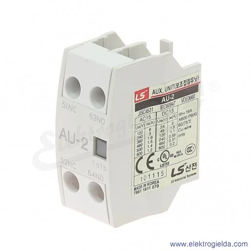 Styki pomocnicze AU-2 1Z1R, do GMC-X, montaż czołowy Styki pomocnicze AU-2 1Z1R, do GMC-X, montaż czołowy