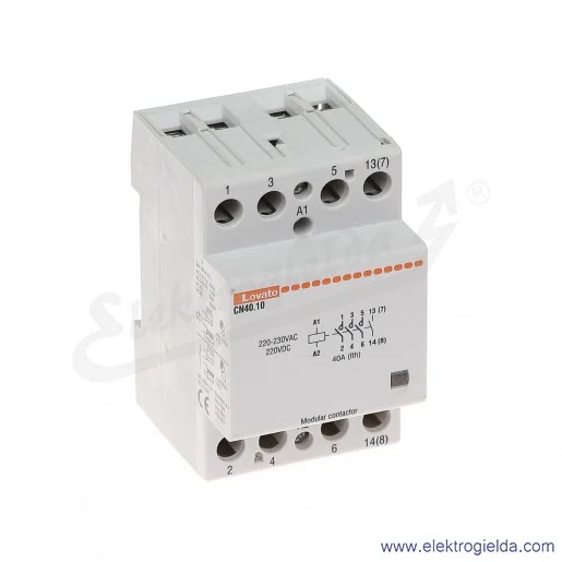 Stycznik modułowy CN4010220 4NO 230VAC/220VDC Ith 40A Stycznik modułowy CN4010220 4NO 230VAC/220VDC Ith 40A