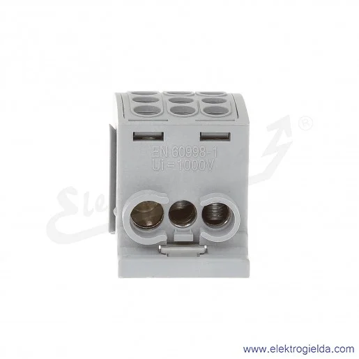 Blok rozdzielczy F2.0362 HLK100A-3 szary zacisk 2x16, 1x25 wymiar 49x30x36mm Blok rozdzielczy F2.0362 HLK100A-3 szary zacisk 2x16, 1x25 wymiar 49x30x36mm