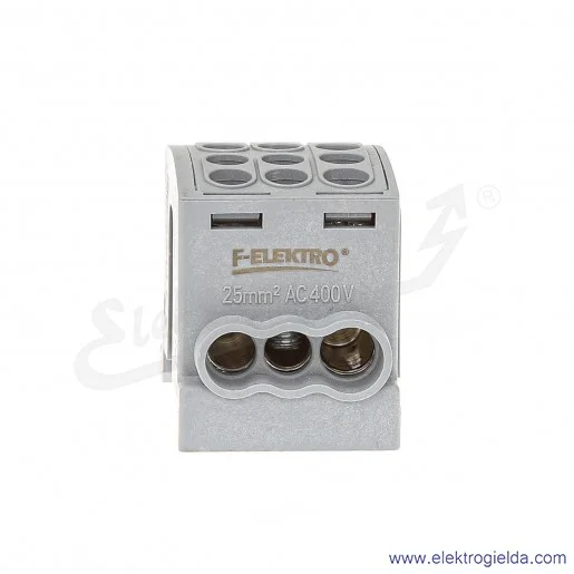 Blok rozdzielczy F2.0362 HLK100A-3 szary zacisk 2x16, 1x25 wymiar 49x30x36mm Blok rozdzielczy F2.0362 HLK100A-3 szary zacisk 2x16, 1x25 wymiar 49x30x36mm