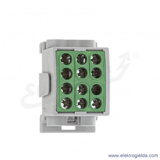 Blok rozdzielczy F2.0364 HLK100A-3 zielony zacisk 2x16, 1x25 wymiar 49x30x36mm Blok rozdzielczy F2.0364 HLK100A-3 zielony zacisk 2x16, 1x25 wymiar 49x30x36mm