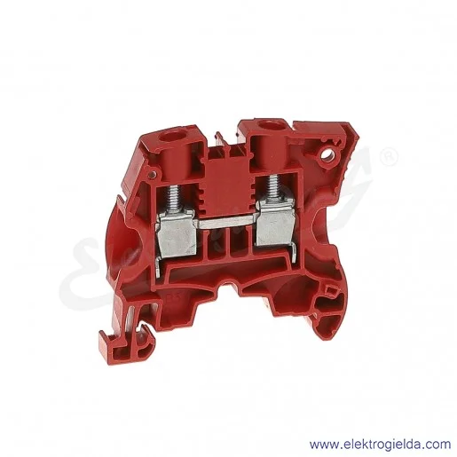 Złączka ZS10-RD przelotowa z zaciskami śrubowymi 0,5-10mm2; szerokość 10mm; czerwona Złączka ZS10-RD przelotowa z zaciskami śrubowymi 0,5-10mm2; szerokość 10mm; czerwona