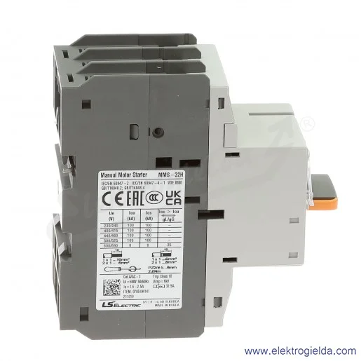 Wyłącznik silnikowy MMS-32H 2,5A 3P 0,75kW 1,6-2,5A Wyłącznik silnikowy MMS-32H 2,5A 3P 0,75kW 1,6-2,5A