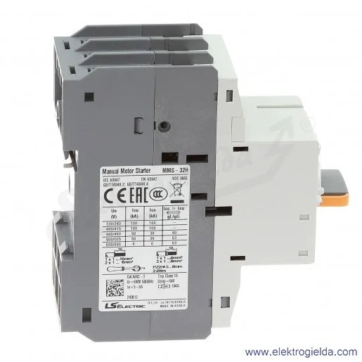 Wyłącznik silnikowy MMS-32H 8A 3P 3kW 5-8A Wyłącznik silnikowy MMS-32H 8A 3P 3kW 5-8A