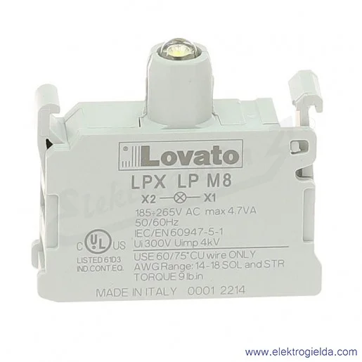 Moduł LED LPX LPM8 biały 185-265VAC światło ciągłe, pod przycisk Moduł LED LPX LPM8 biały 185-265VAC światło ciągłe, pod przycisk