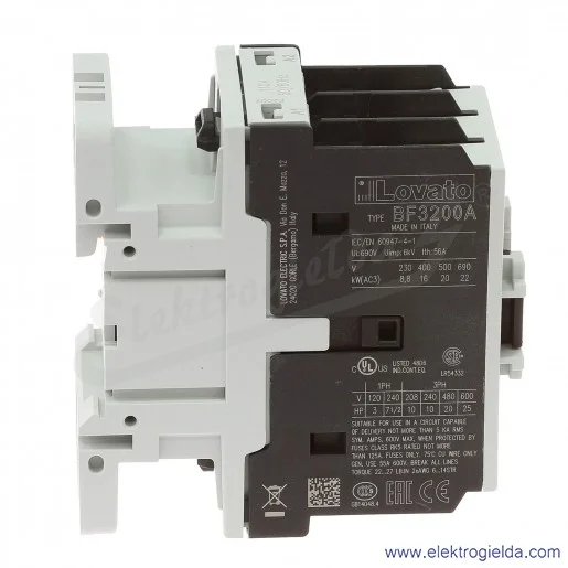 Stycznik BF3200A110 110VAC Ith 56A AC3/400V 16KW Stycznik BF3200A110 110VAC Ith 56A AC3/400V 16KW
