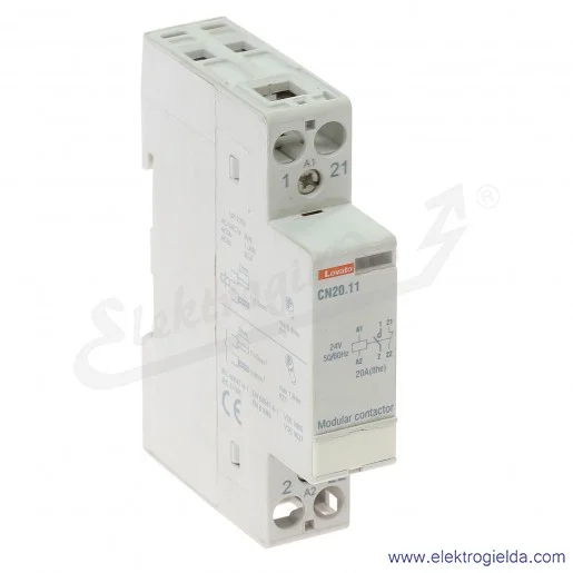 Stycznik modułowy CN2011024 1NO+1NC 24VAC/DC Ith 20A Stycznik modułowy CN2011024 1NO+1NC 24VAC/DC Ith 20A