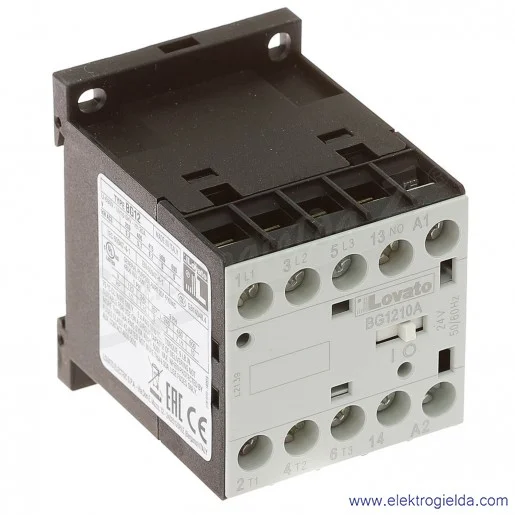 Stycznik BG1210A024 24VAC Ith 20A AC3/400V  5,7KW, 1NO Stycznik BG1210A024 24VAC Ith 20A AC3/400V  5,7KW, 1NO
