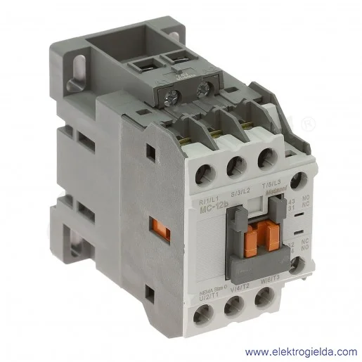 Stycznik MC-12B 24VAC AB, MC-12B, 5.5KW, 24VAC, 12A, 1Z1R, montaż DIN Stycznik MC-12B 24VAC AB, MC-12B, 5.5KW, 24VAC, 12A, 1Z1R, montaż DIN