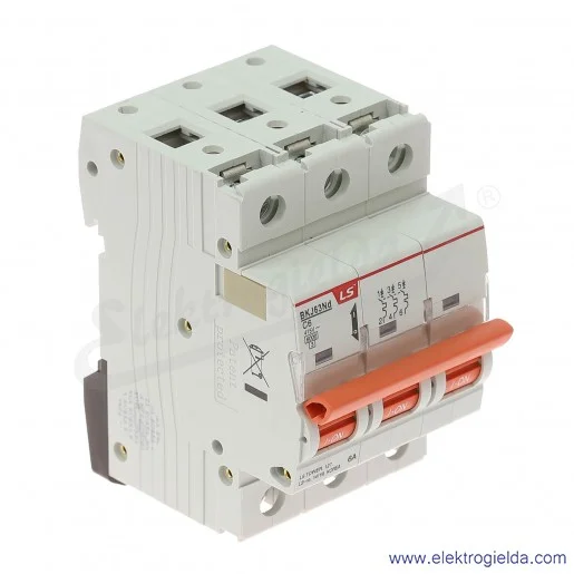 Wyłącznik nadprądowy BKN 3P, charakterystyka C, 6A Wyłącznik nadprądowy BKN 3P, charakterystyka C, 6A